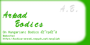 arpad bodics business card